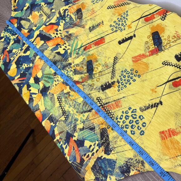 Inoah Clothing Made in USA Art 2 Wear Yellow Abstract Shirt Womens XL - Picture 6 of 6